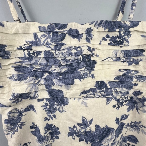 Abercrombie & Fitch Linen Cotton Floral Strapless Maxi Dress SZ MT Tropical Vaca - Picture 2 of 8